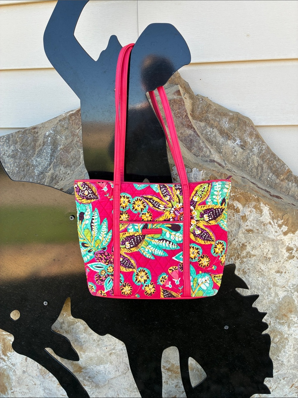 Vera Bradley Trimmed Vera Tote Bag in "Rumba" Print